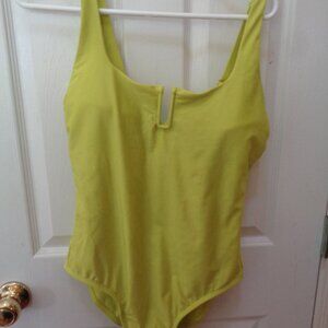 Kona Sol Woman's Lime Green One Piece Swimsuit Large 12-14